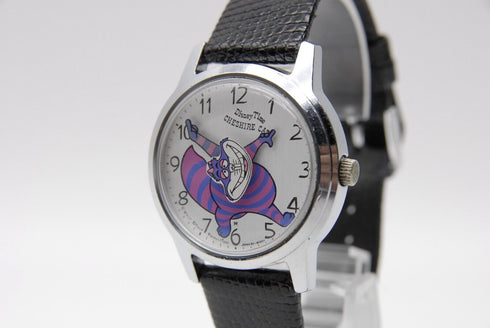 【 EXC+4 】 Seiko Disney Time 5000-8000 CHESIRE CAT Hand Winding Watch from JAPAN